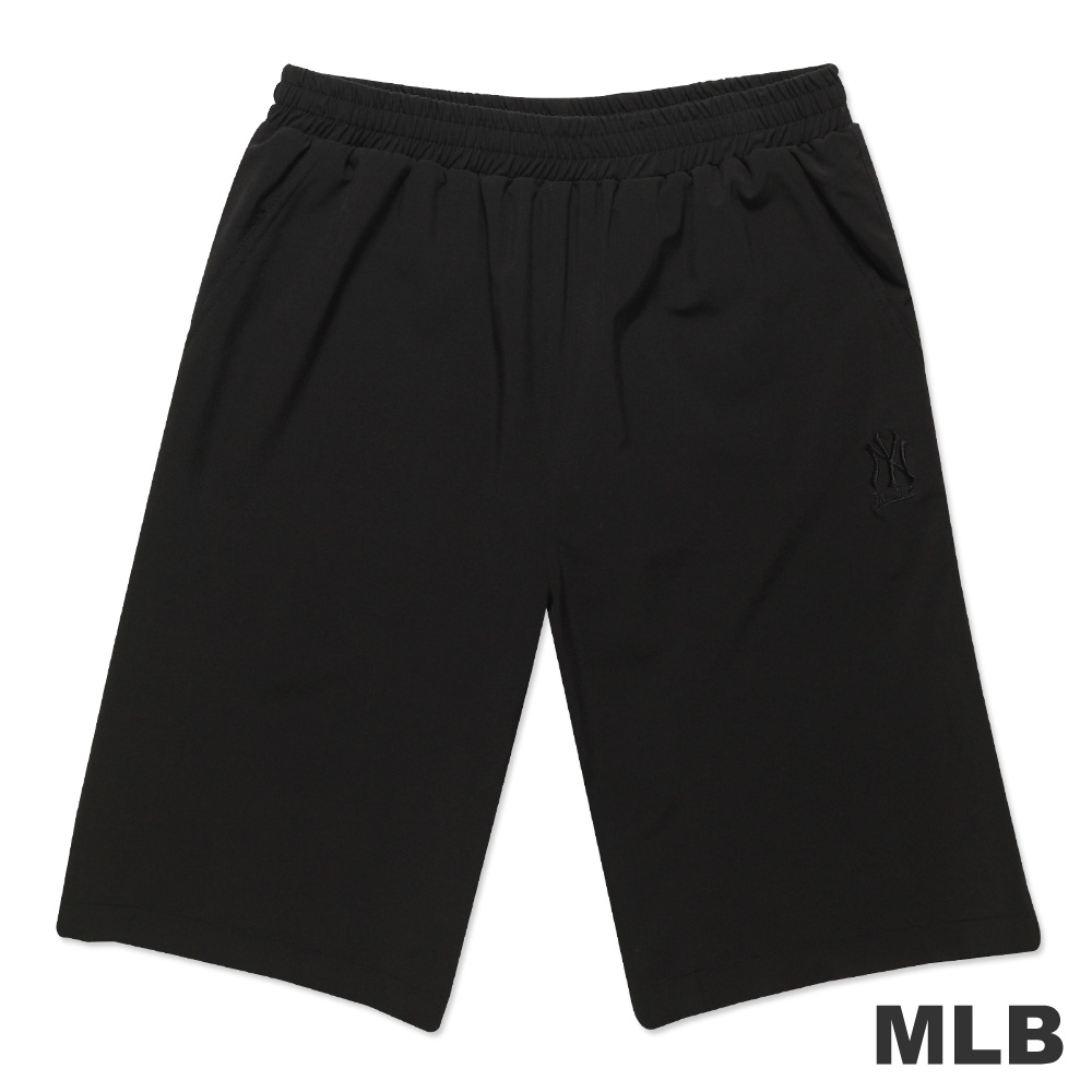MLB-紐約洋基隊素面休閒繡花短褲-黑(男)