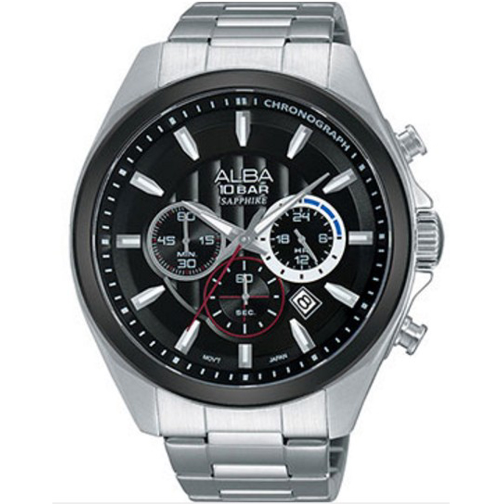 ALBA 雅柏潮流紳計時腕錶(AT3833X1)-黑/45mm