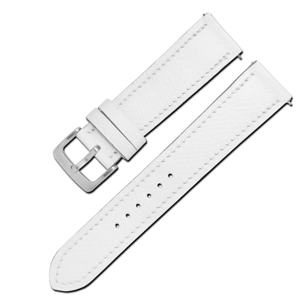 Watchband / HERMES 愛馬仕-法國進口柔軟替用真皮錶帶-白色