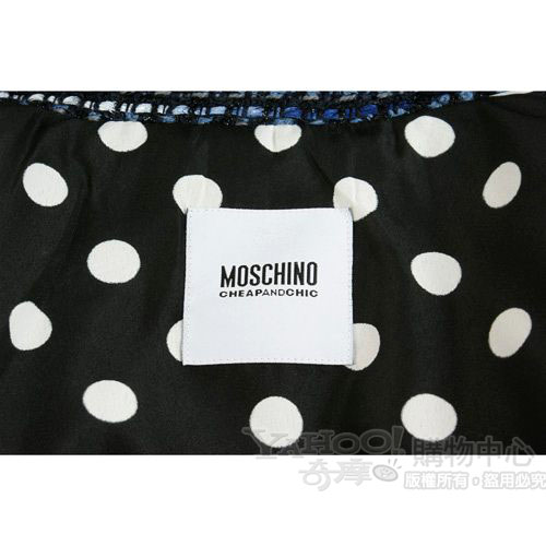 MOSCHINO 藍色排釦造型針織毛呢外套