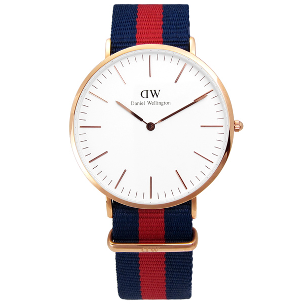 DW Daniel Wellington 尼龍男錶-白/40mm