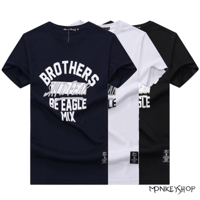 Monkey Shop 台灣製BROTHERS字母印花情侶短袖T恤-3色