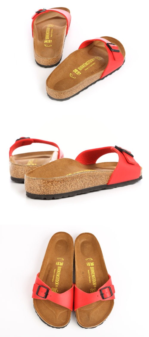 勃肯BIRKENSTOCK 040741。馬德里 單片時尚拖(紅)