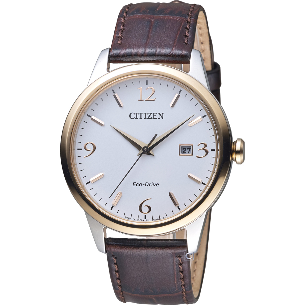 CITIZEN 星辰 光動能紳士時尚腕錶(BM7304-16A)-白/40mm