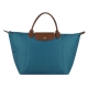 LONGCHAMP 經典Le Pliage系列戰馬摺疊短把水餃包(中/冰藍) product thumbnail 1