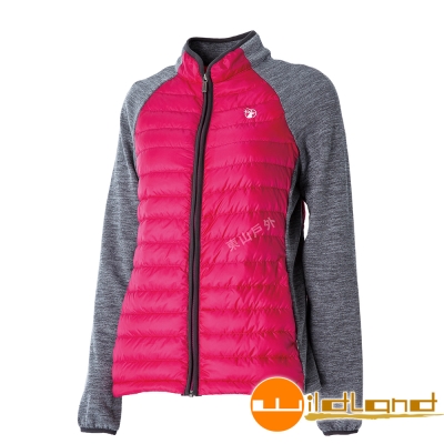 Wildland荒野 0A52993-09桃紅色 女RE羽絨拼接保暖外套
