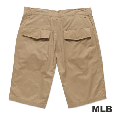 MLB-紐約洋基隊LOGO休閒水洗短褲-淺卡其(男)