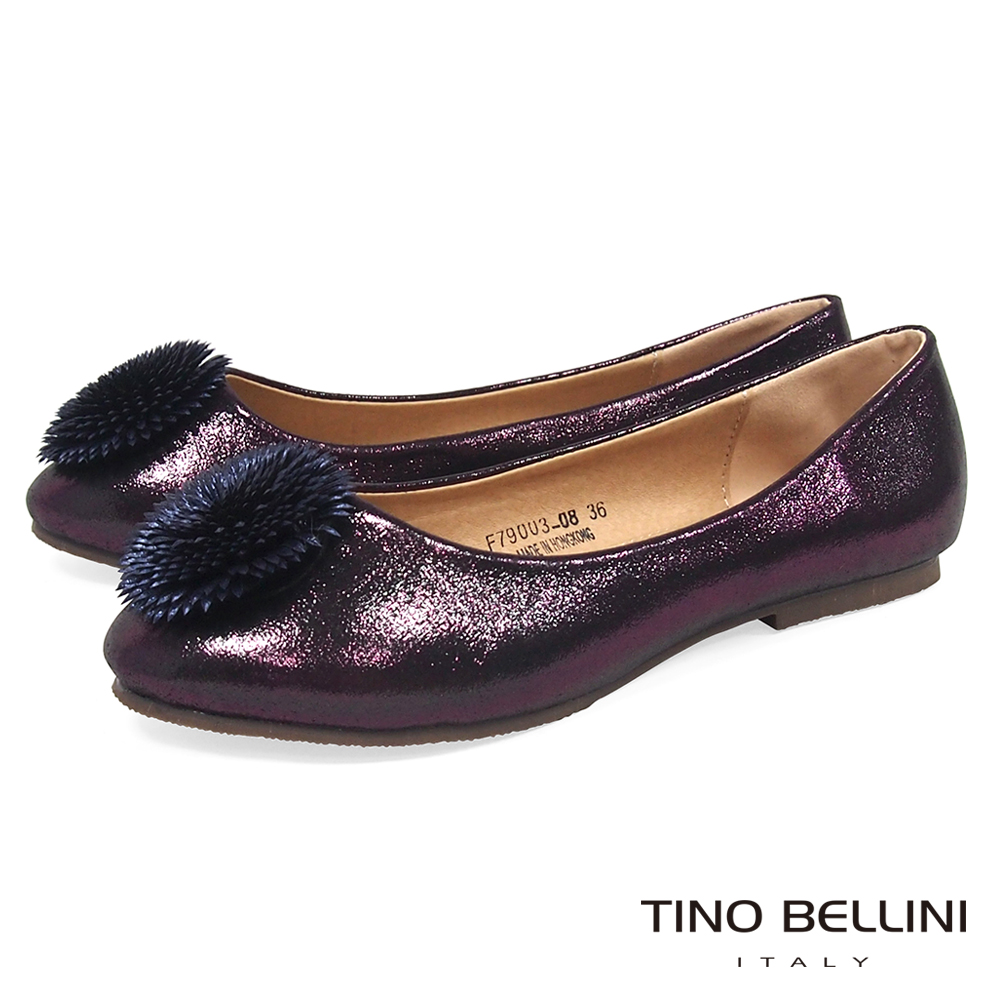 Tino Bellini 立體繁花舒足平底娃娃鞋_ 紫