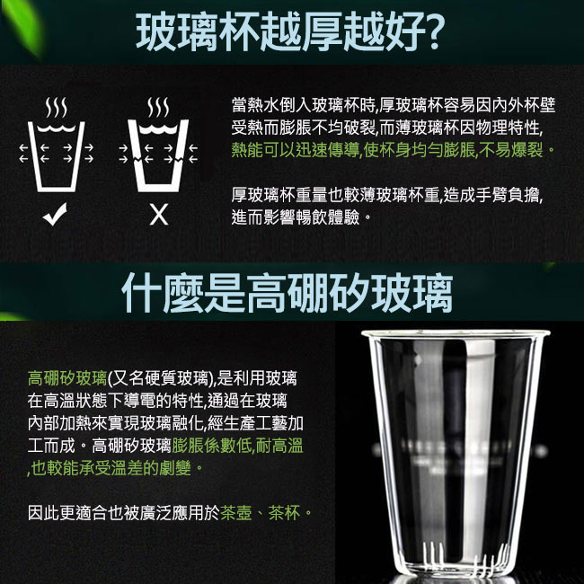 香港RELEA物生物 君子耐熱玻璃泡茶杯420ml(附濾茶器)