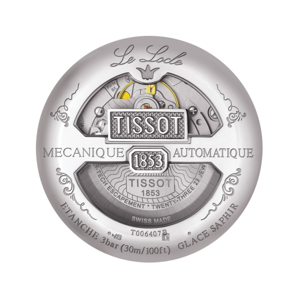 TISSOT天梭 Le Locle 80小時動力儲存機械錶-銀x雙色/39mm