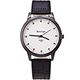 Watch-123 壓印底紋刻度鑲鑽簡約輕時尚手錶-黑色/39mm product thumbnail 1