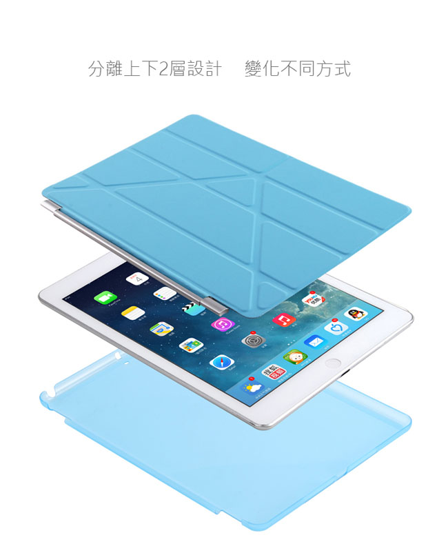 New iPad 9.7吋 三角smart cover多功能折疊皮套-2017年版