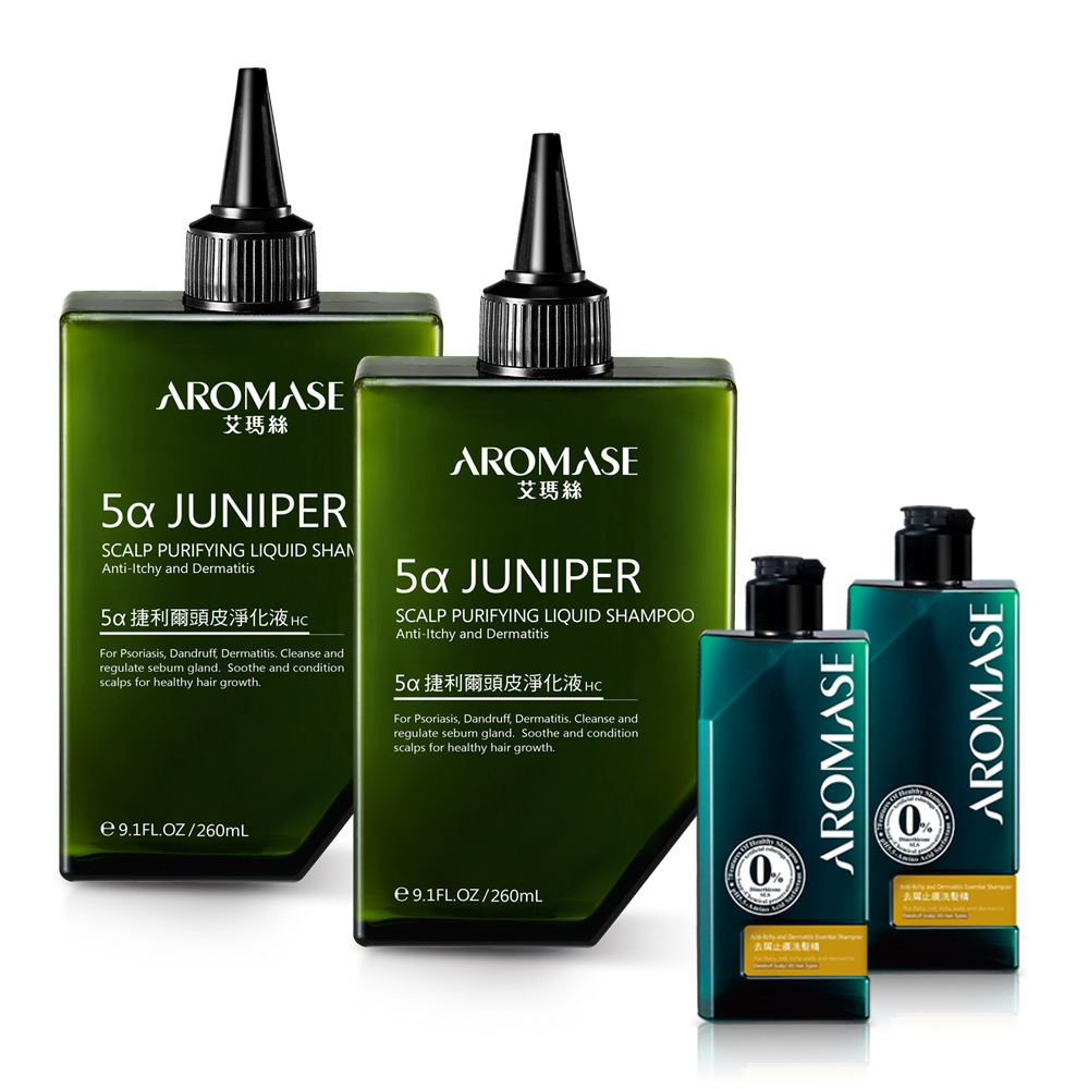 AROMASE艾瑪絲 1% 5α捷利爾頭皮淨化液260mLx2+去屑90mLx2