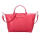 Longchamp Le Pliage Cuir小羊皮短把折疊中型水餃包-牡丹粉 product thumbnail 1