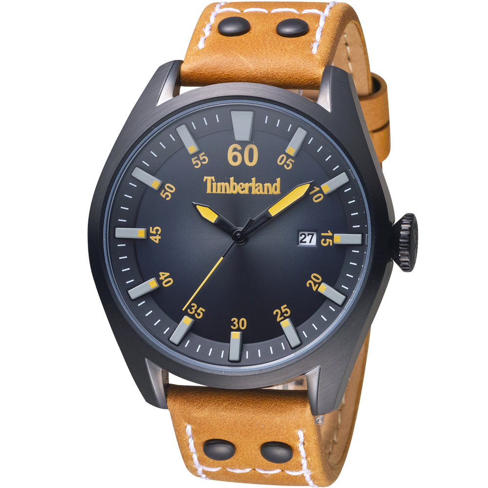 Timberland城市徒步時尚腕錶 -棕色/46mm