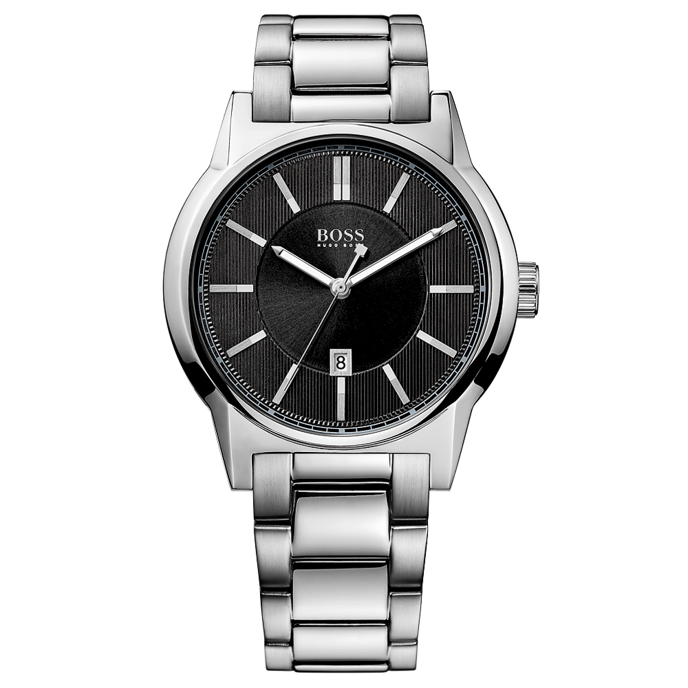 Hugo Boss 英倫紳士率性時尚腕錶-黑/42mm