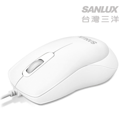 SANLUX台灣三洋清新有線滑鼠(白)