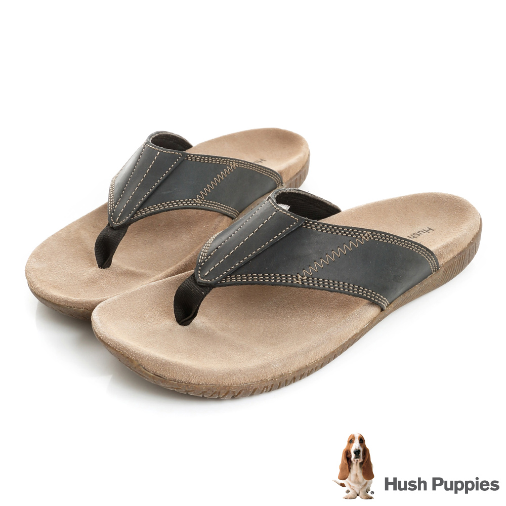 Hush Puppies MUTT 舒適夾腳拖鞋-黑色