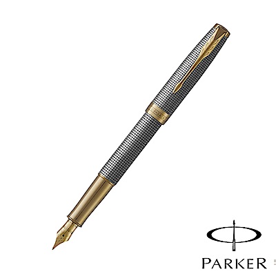 PARKER SONNET卓爾 純銀格紋金夾 鋼筆