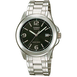 CASIO 時尚都會新風格指針錶(MTP-1215A-1A)-黑色/37mm