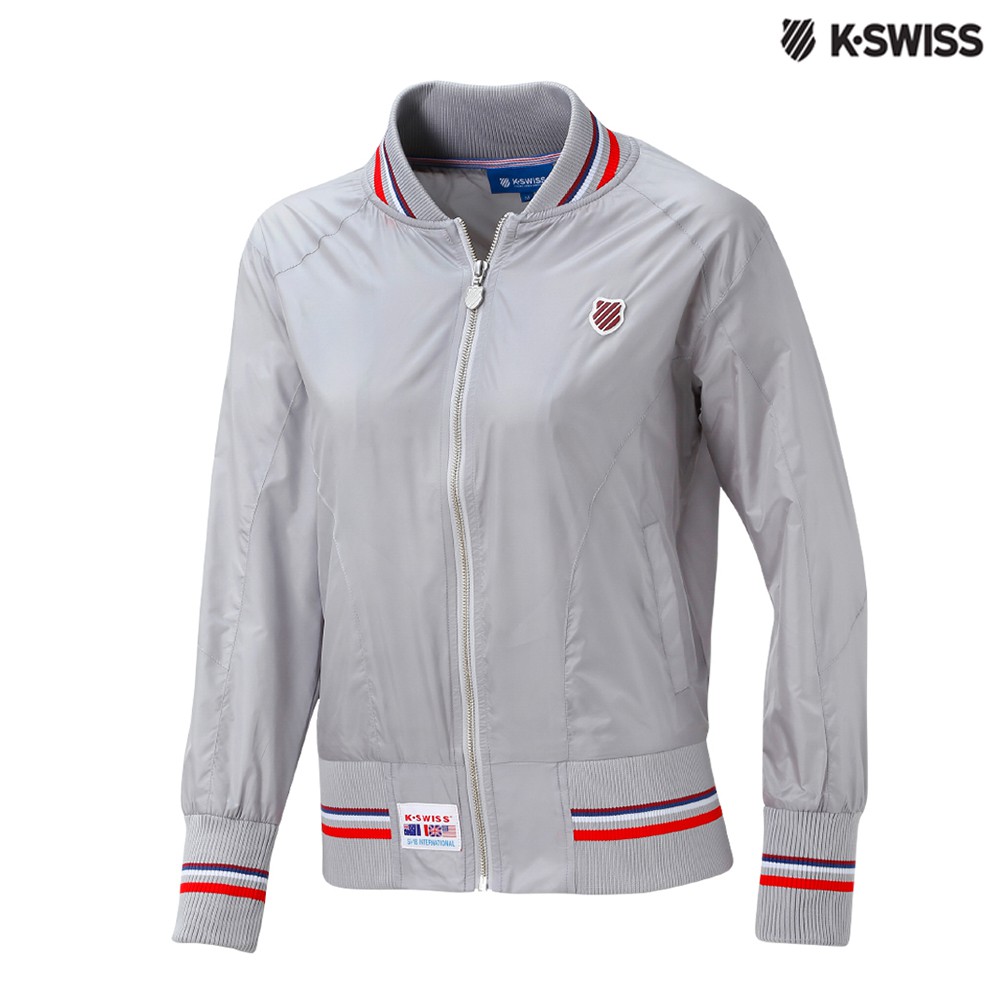 K-SWISS Silky Jacket棒球外套-女-銀