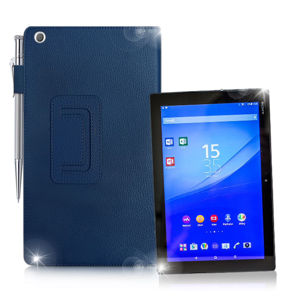 SONY Xperia Z4 Tablet 經典商務書本式 磁扣支架保護套