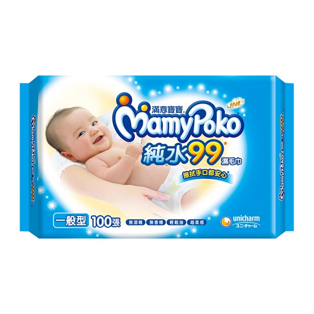 滿意寶寶 溫和純水一般型溼巾補充包(100入 x 12包/箱)