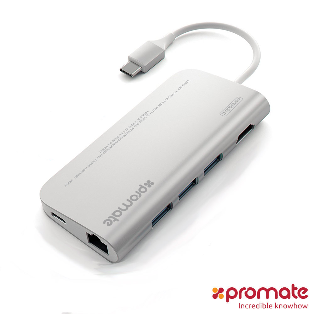 Promate CoreHub 8合1 USB Type C 充電傳輸集線器