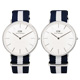 DW Daniel Wellington 藍帶地中海尼龍腕錶-藍x白/銀/40mm+40mm product thumbnail 1