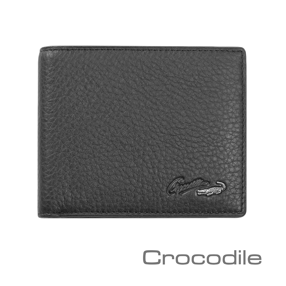 Crocodile 經典系列荔紋軟皮縫線短夾 0103-7403-01