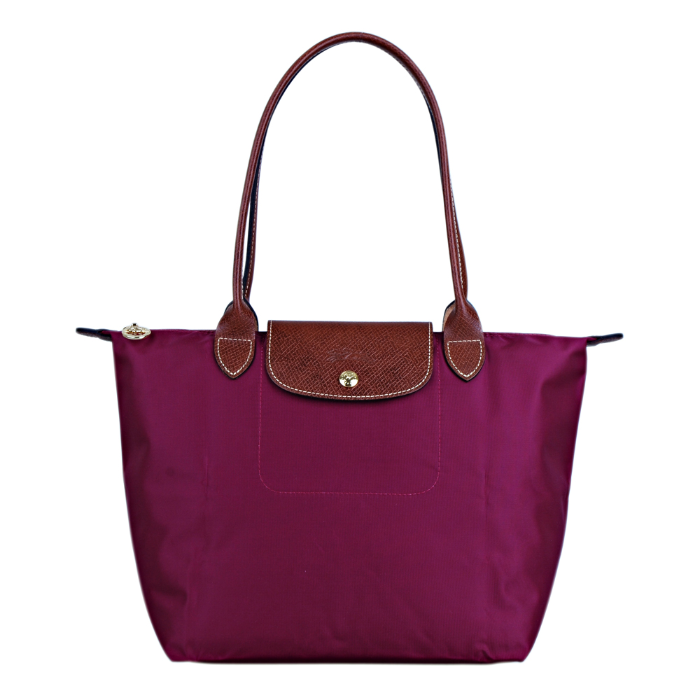 Longchamp 經典摺疊款式長提把水餃包(紫紅/小)