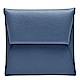 HERMES 經典Bastia山羊皮方型雙色暗釦零錢包(瑪瑙藍X柳橙) product thumbnail 1