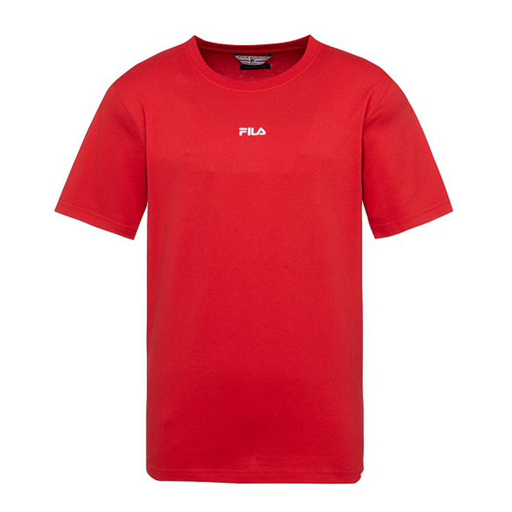 FILA x plain-me 聯名系列 短袖圓領T恤-紅1TES-1483-RD