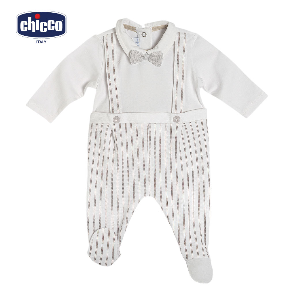 chicco-小紳士假兩件後掀長袖兔裝(3-12個月)