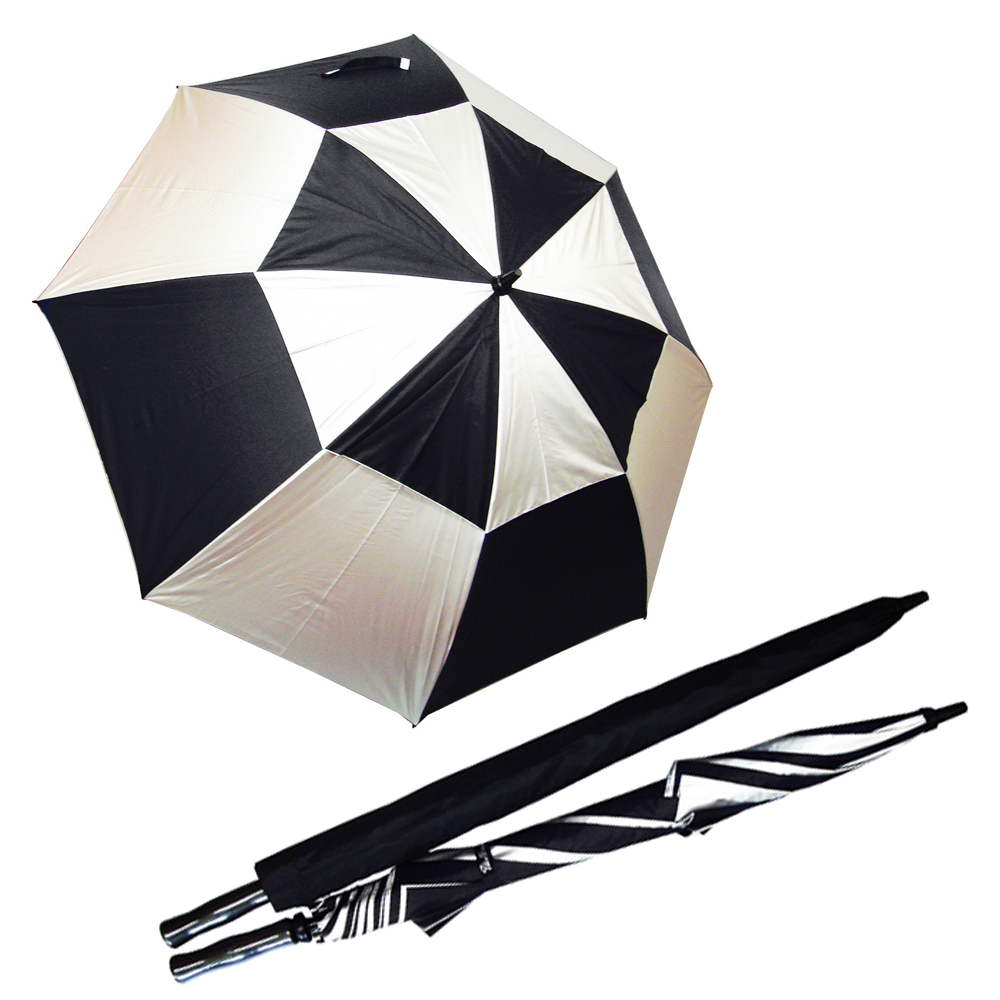 雨季 黑銀雙層高爾夫通風傘(3入)