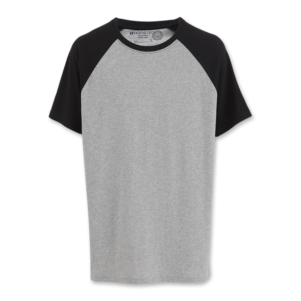Hang Ten - 男裝 - 有機棉 圓領純色棒球袖T-Shirt- 灰