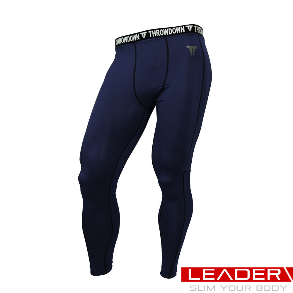 (快速到貨)LEADER Muscle Support專業運動長褲緊身褲 (深藍)