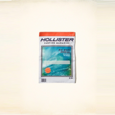 Hollister 海洋圖案印刷設計3C防潑水隨身收納袋-白色 HCO