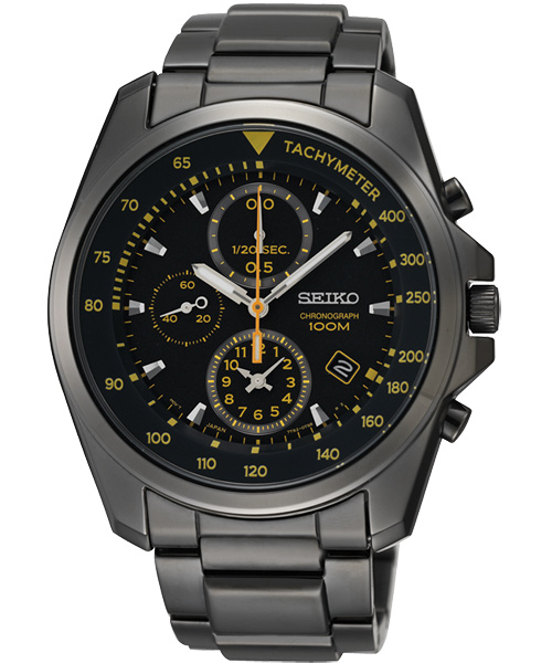 SEIKO 特務保鏢計時腕錶(SNDD65P1)-IP黑x黃時標/42mm