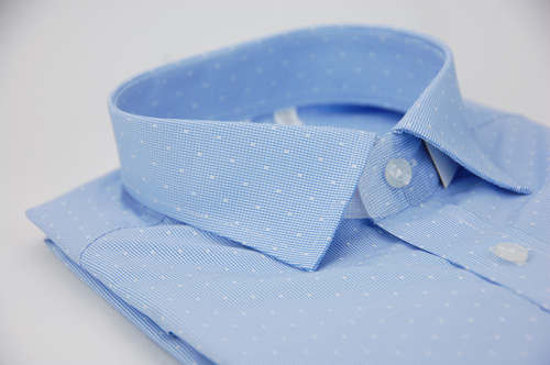 金‧安德森 藍色白方格窄版長袖襯衫