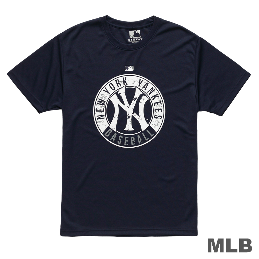 MLB-紐約洋基隊斑駁造型印花T恤-深藍 (男)