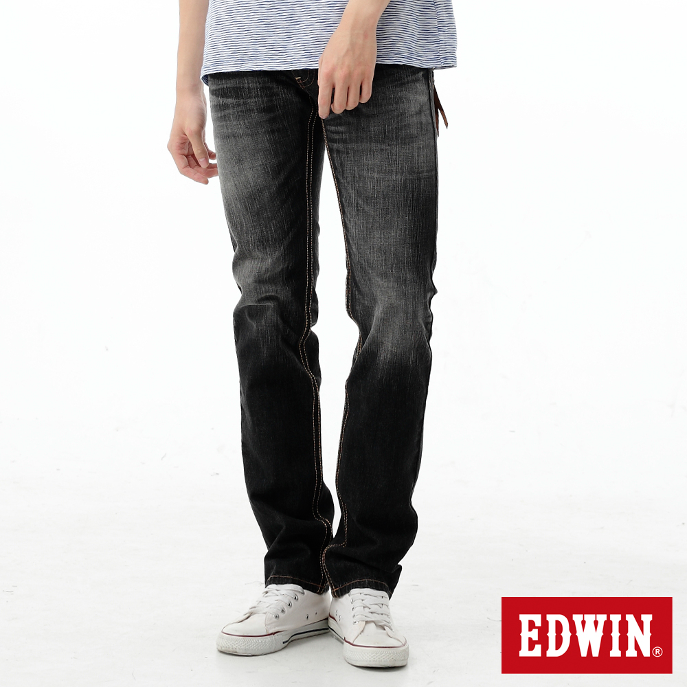 EDWIN AB褲 麂皮拉鍊牛仔褲-男-灰色