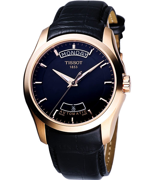 TISSOT Couturier 建構師系列大三針機械錶-39mm