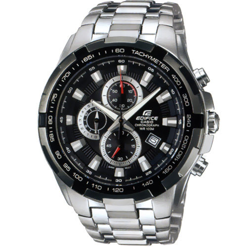 CASIO 科技新貴F1指針賽車錶(EF-539D-1A)-黑色面版/48.5mm