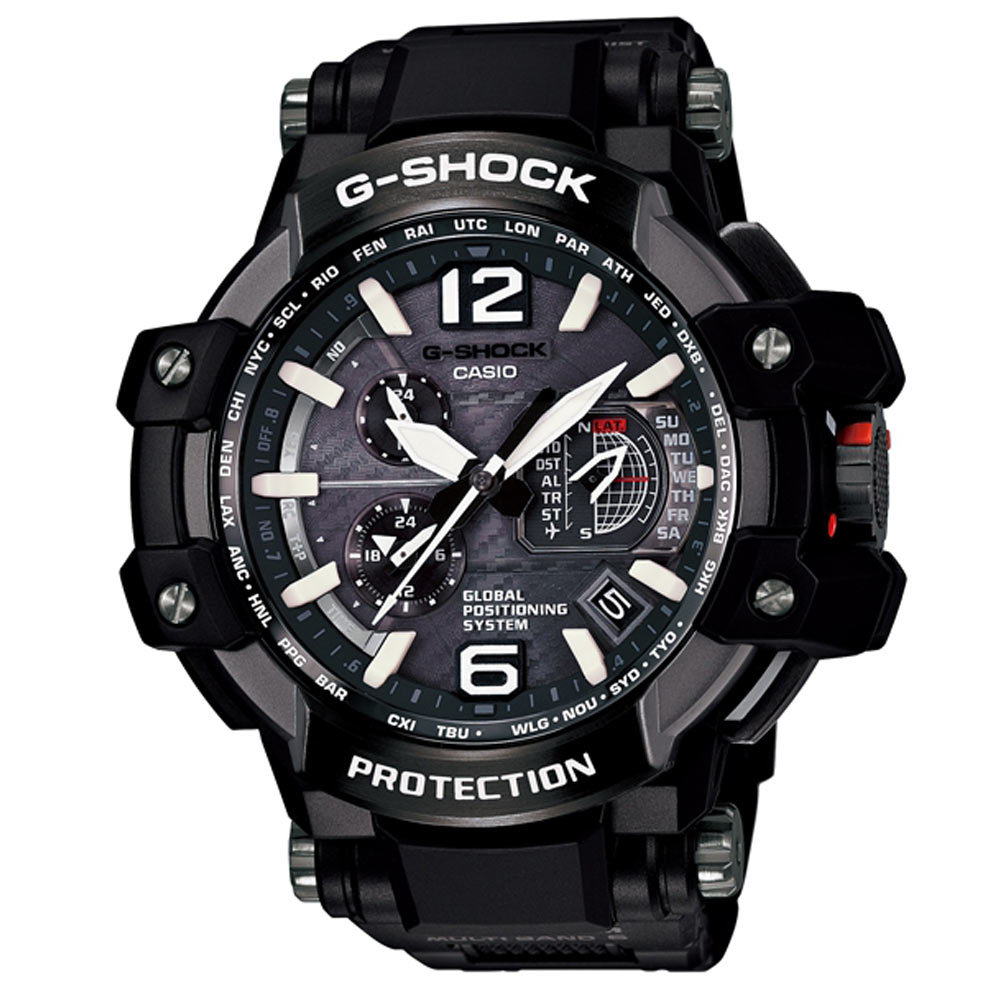 G-SHOCK 世界首款同步搭載高性能GPS電波概念錶(GPW-1000FC-1A)-56mm