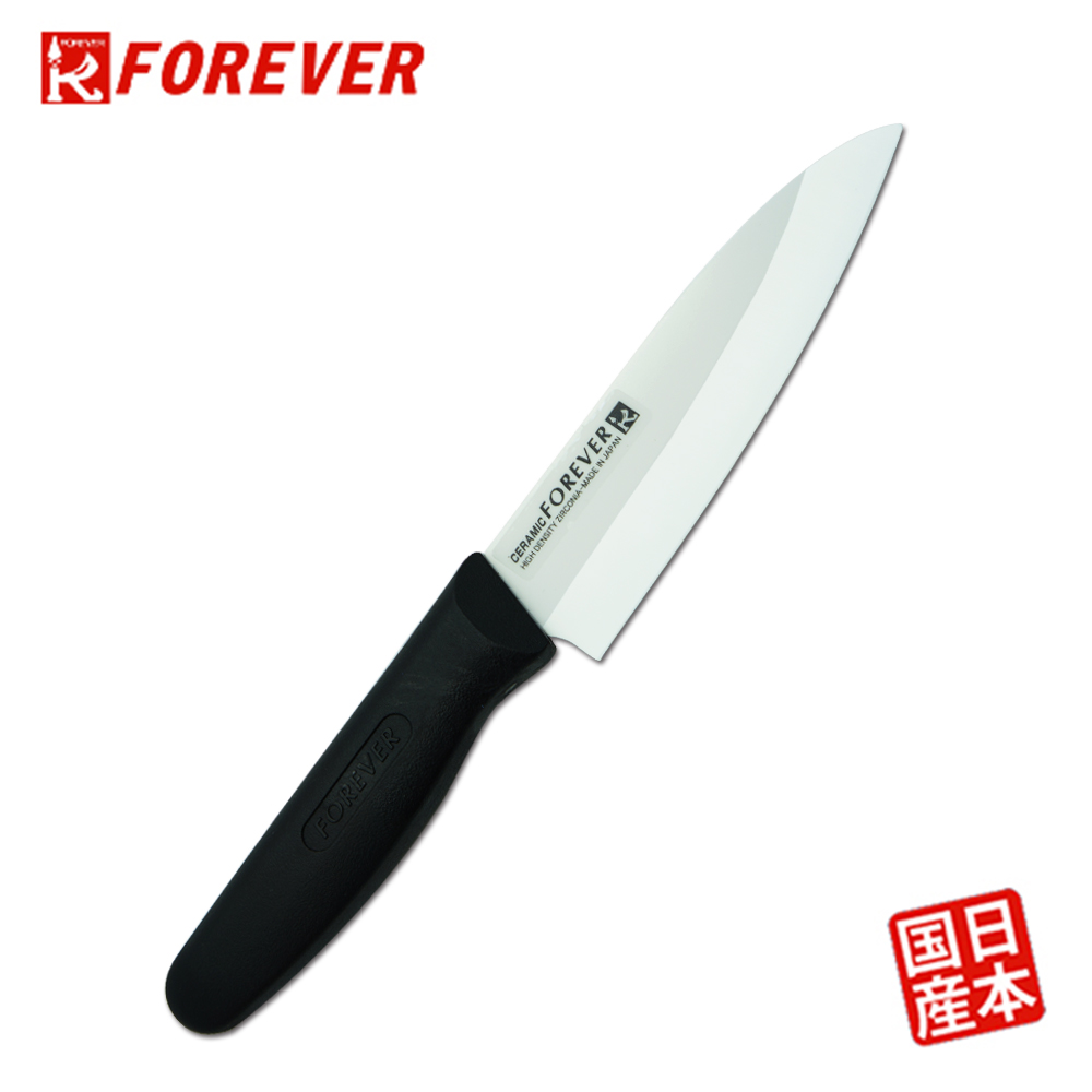 FOREVER 日本製造鋒愛華高精密陶瓷刀14CM(白刃黑柄)