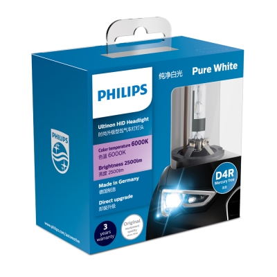 PHILIPS飛利浦6000K HID氙氣車燈D4R D4S(兩入)公司貨-急速配