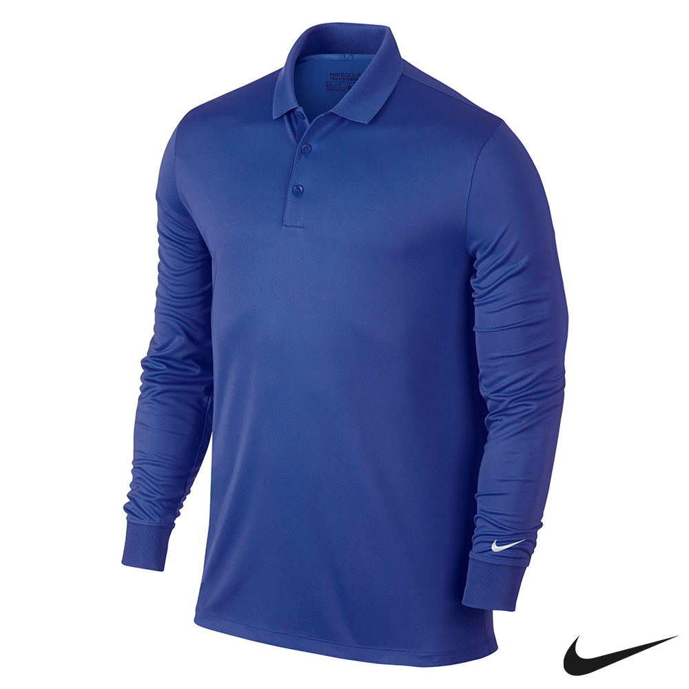 NIKE GOLF VICTORY 素面 長袖 POLO衫-藍725515-480