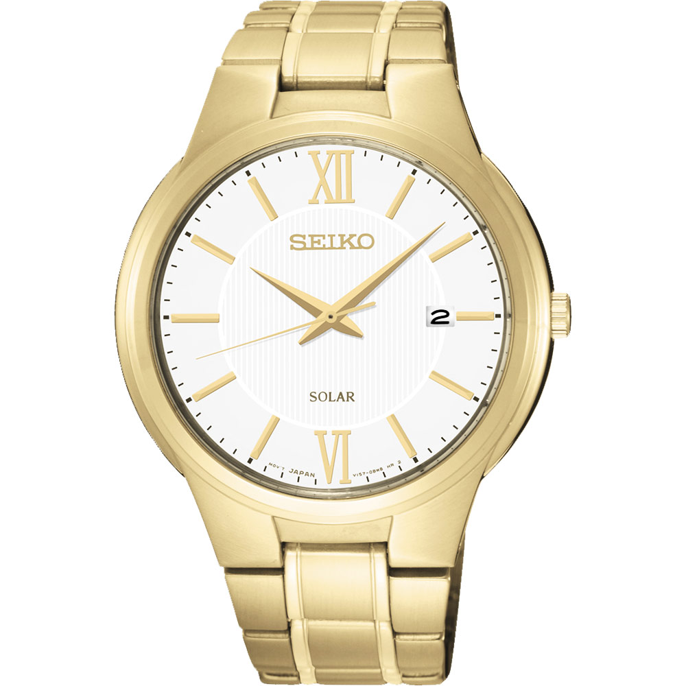 SEIKO CS系列太陽能都會腕錶(SNE390P1)-白x鍍金/42mm