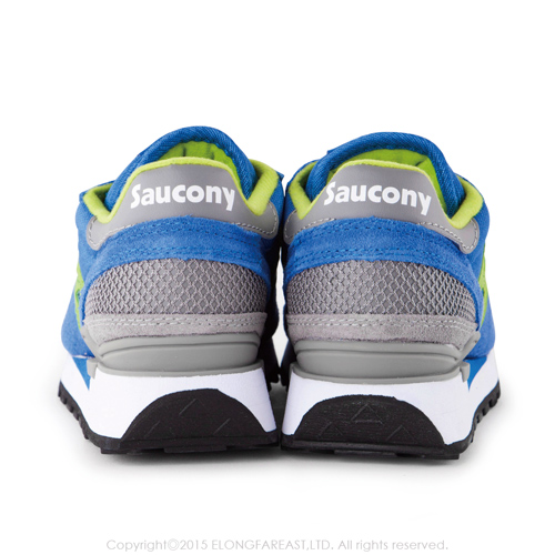 (女) 美國 SAUCONY 經典時尚休閒輕量慢跑球鞋-藍螢光綠